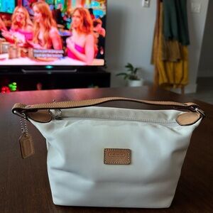 Coach Cream and Tan Cosmetic Bag